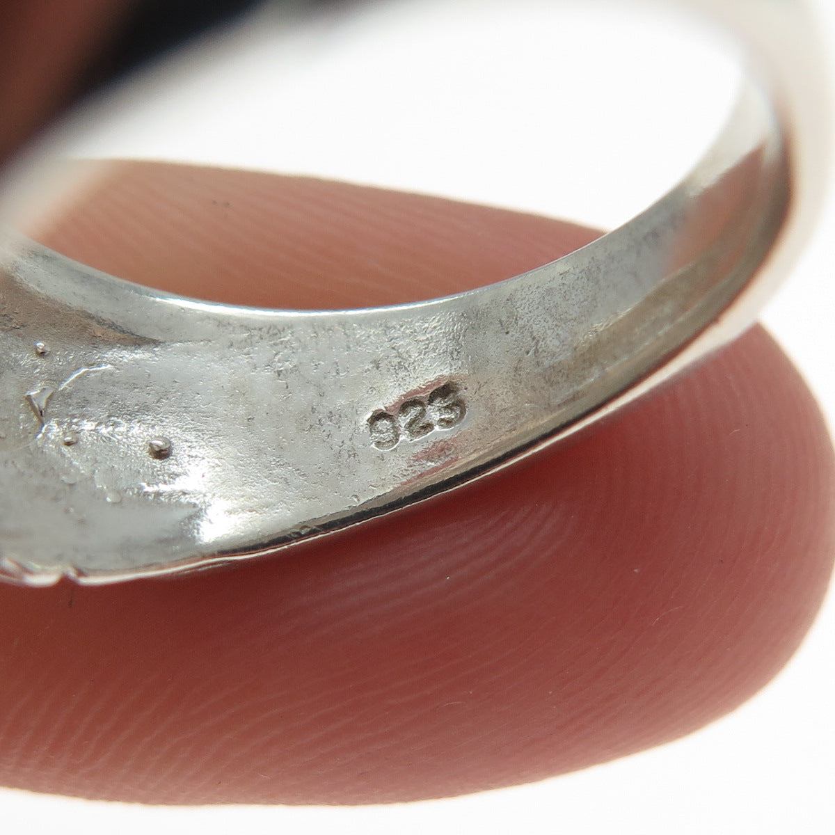 925 Sterling Silver Vintage Modernist Ribbed Ring Size 6.75