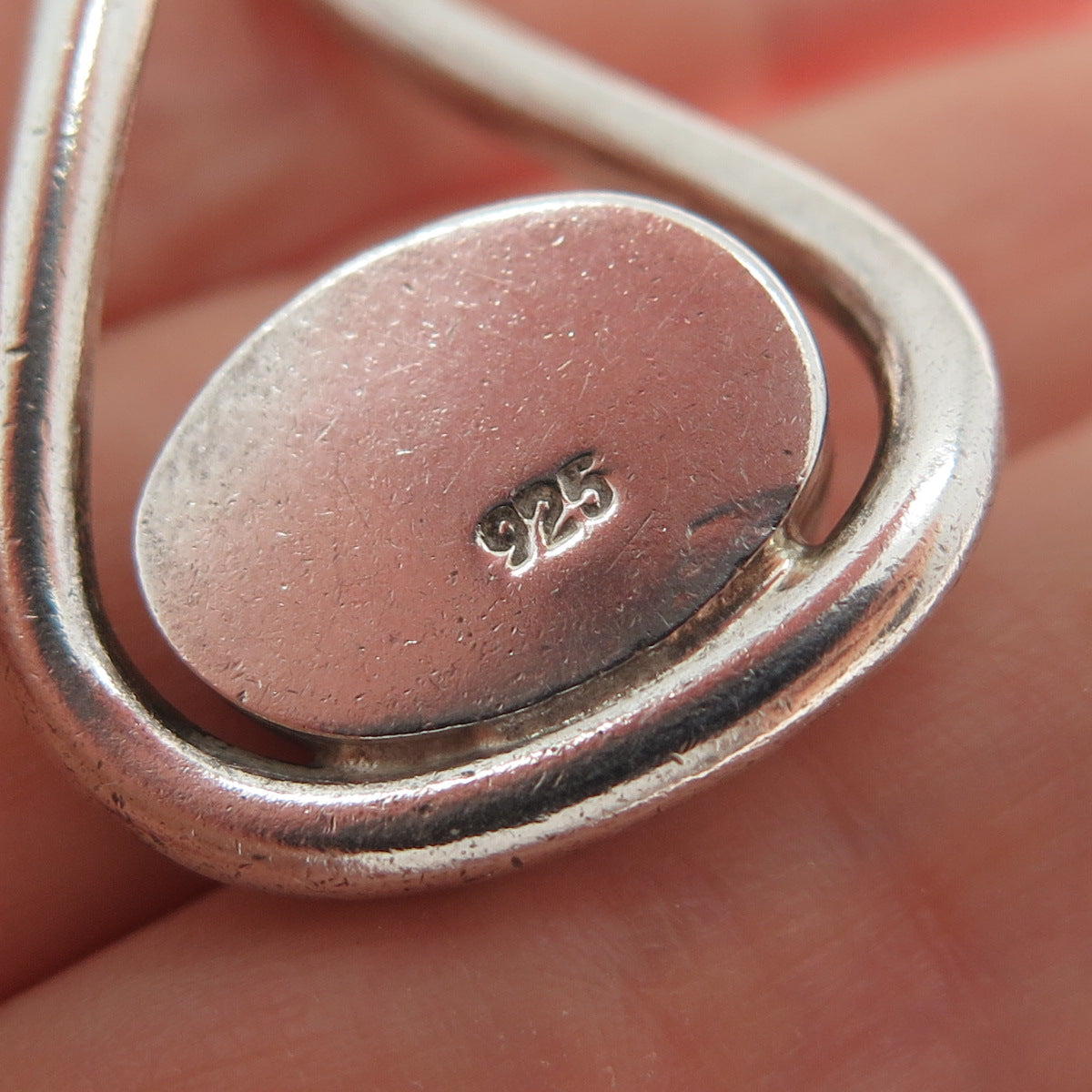 925 Sterling Silver Vintage Real Tiger Eye Teardrop Charm Pendant