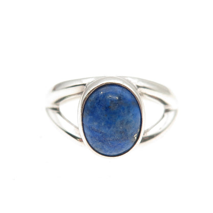 Rocky 925 Sterling Silver Vintage Real Lapis Modernist Ring Size 7.75