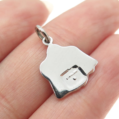 925 Sterling Silver Vintage Enamel Magical House Robe Charm Pendant