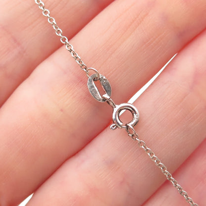 Richline 925 Sterling Silver Real Diamond & Pearl Cable Chain Necklace 18"