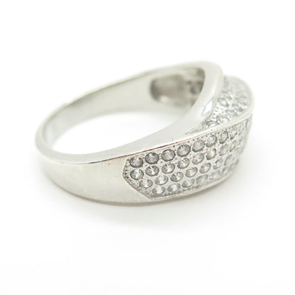 925 Sterling Silver Pave C Z Ring Size 7