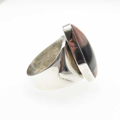 Jay King Desert Rose Sterling Silver Vintage Real Pink Black Jasper Ring Size 10