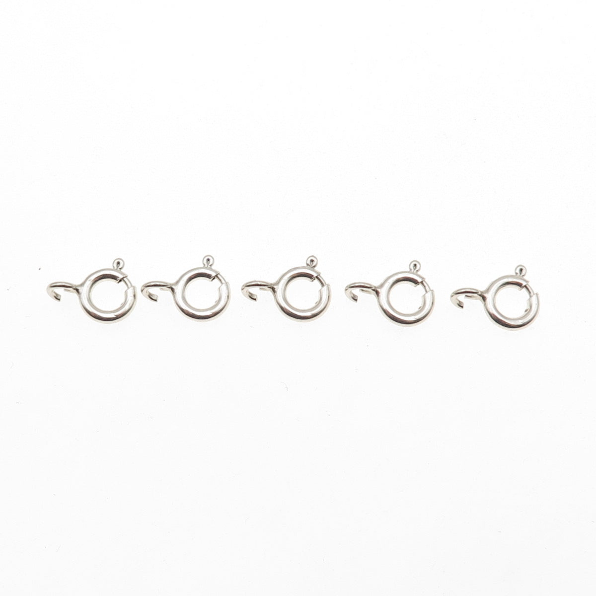 925 Sterling Silver Bracelet / Necklace SET of 5 Spring Ring Lock Clasps