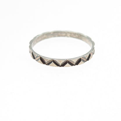 MWS Mark Washerman Samara 925 Sterling Silver Vintage Oxidized Band Ring Size 6