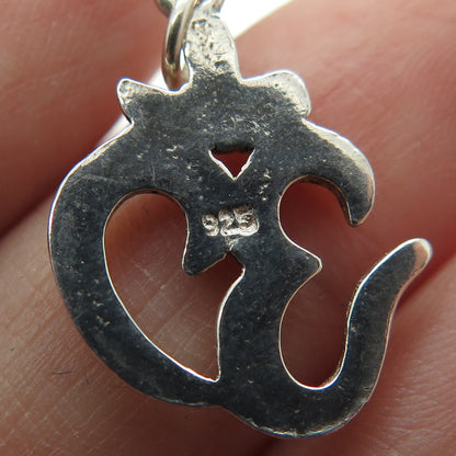 925 Sterling Silver Vintage Om Mantra Charm Pendant