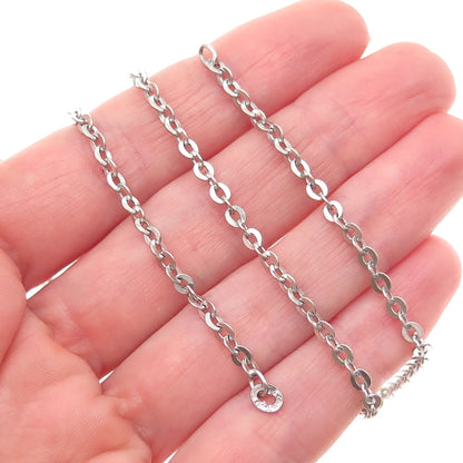 UnoAErre Sterling Silver Vintage Italy Cable Chain Necklace 24" (missing lock)