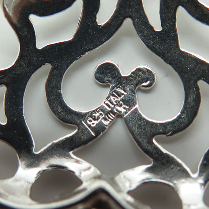 MILOR 925 Sterling Silver Vintage Italy Ornate Heart Pendant