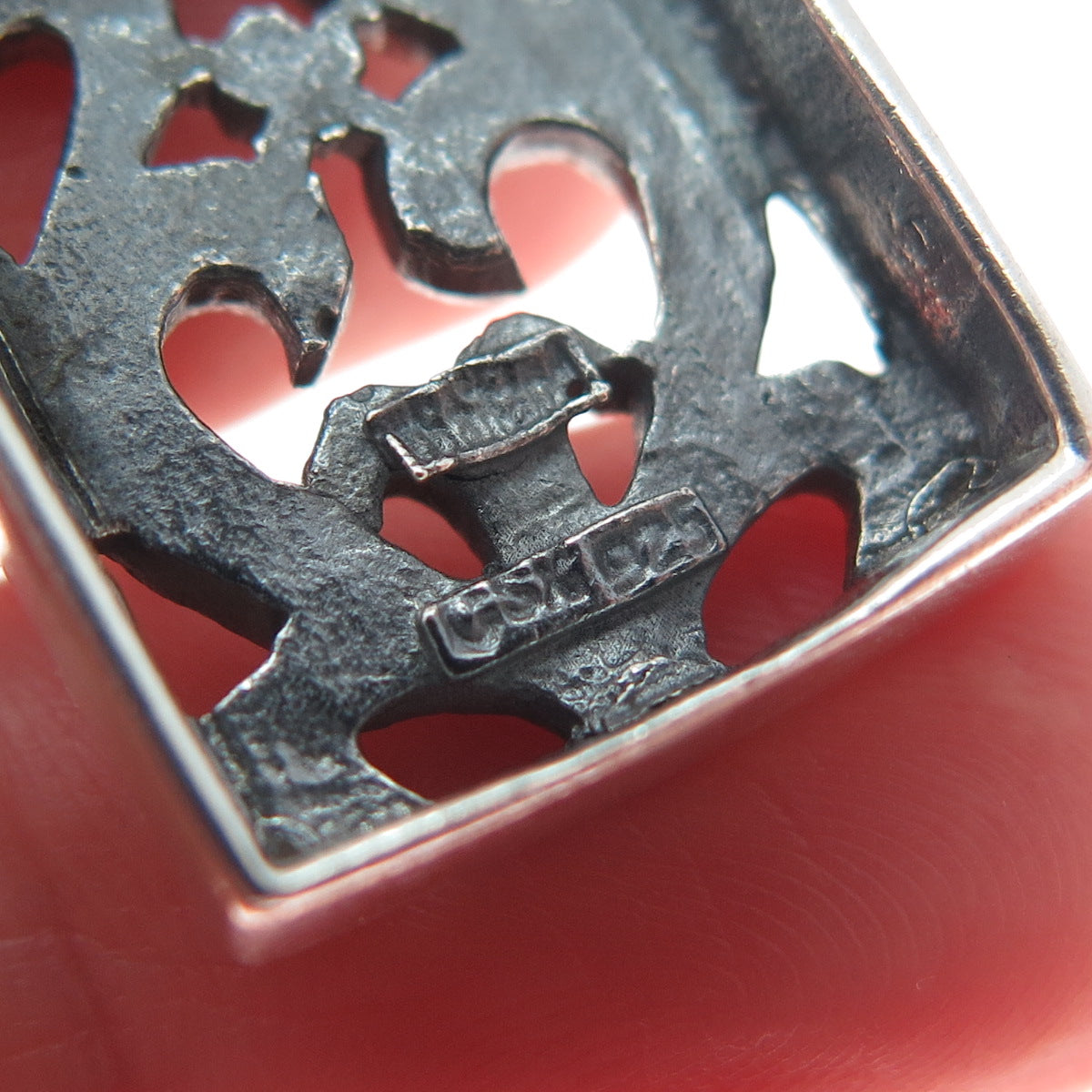 SX SALLY C 925 Sterling Silver Vintage Swirl Ornate Pendant