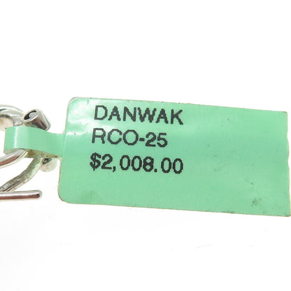 DANWAK 18K Gold Sterling 18 Diamond 0.09ct & 2 Quartz 3.46ct Omega Back Earrings