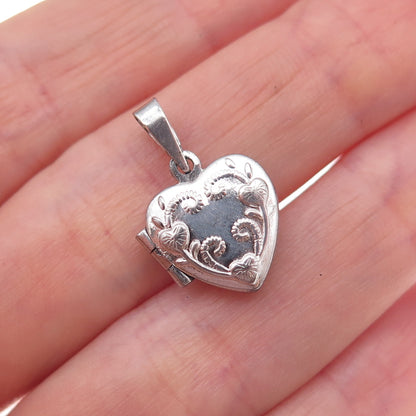 RJ Graziano 925 Sterling Silver Vintage Floral Heart Locket Charm Pendant