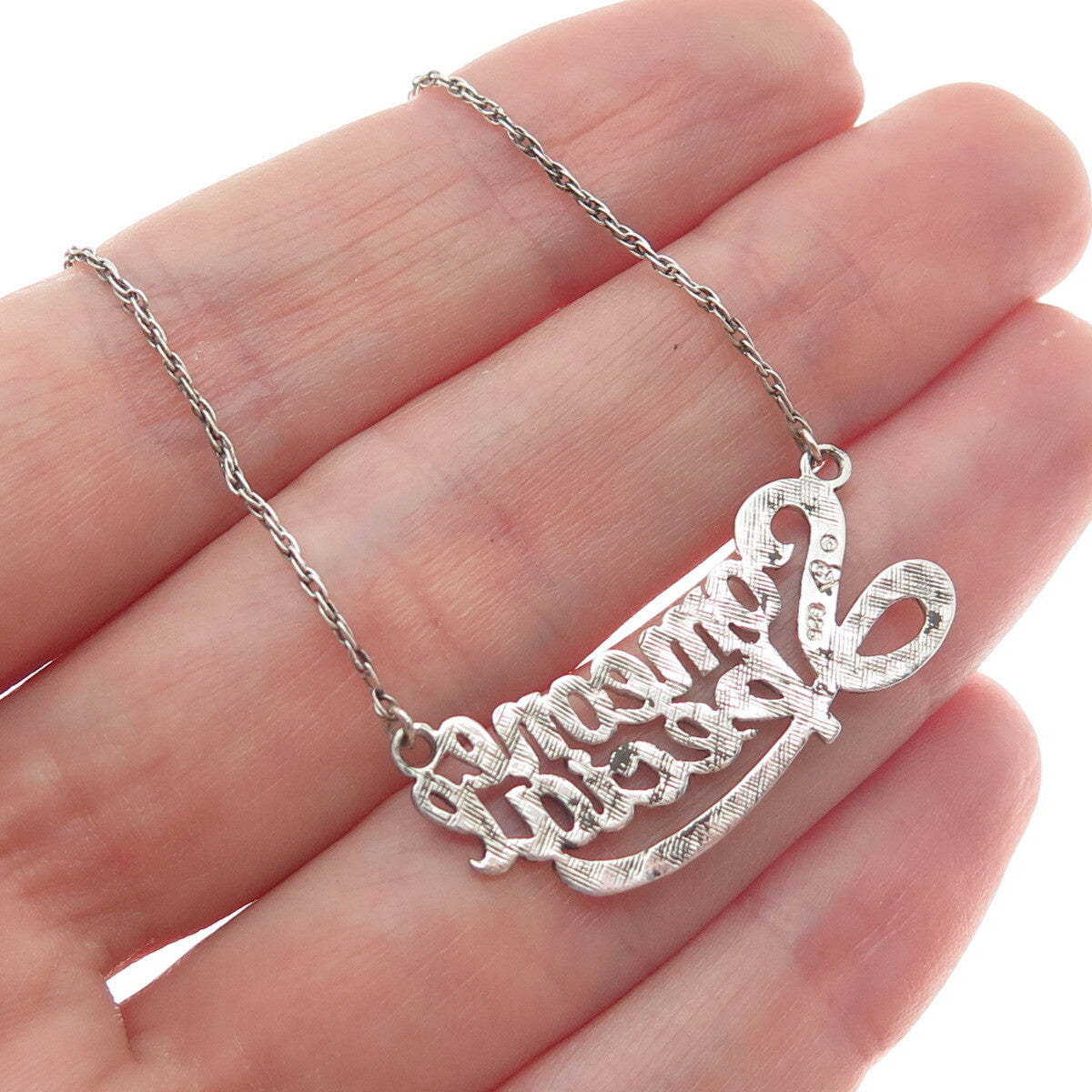 925 Sterling Silver Vintage "Someone Special" Twisted Rope Chain Necklace 18"