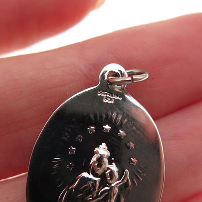 Bliss 925 Sterling Silver Vintage Jesus Sacred Heart Charm Pendant
