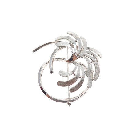VAN DELL 925 Sterling Silver Antique Art Deco Floral Pin Brooch