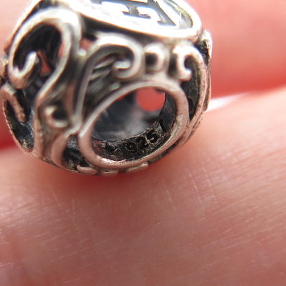 CHAMILIA 925 Sterling Silver Letter F Initial Ornate Bead Charm
