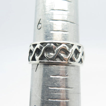 925 Sterling Silver Vintage Braided Band Ring Size 7