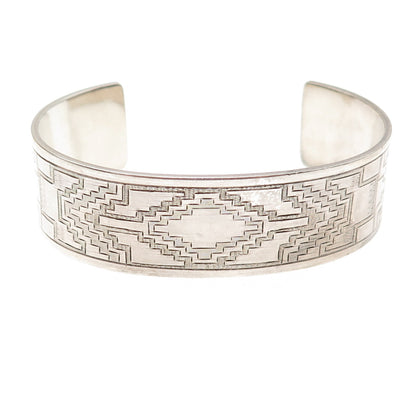 Clayton Chez Tsosie Navajo Old Pawn 925 Sterling Vintage Adjustable Bracelet 7"