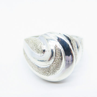 925 Sterling Silver Ribbed Ring Size 8