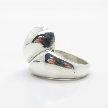 925 Sterling Silver Vintage Mexico Ribbed Ring Size 7.25