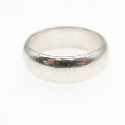 925 Sterling Silver Vintage Classic Wedding Band Ring Size 4.75