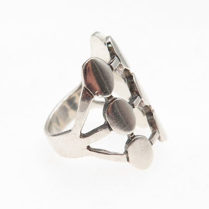 925 Sterling Silver Vintage Modernist Oxidized Ring Size 6.25