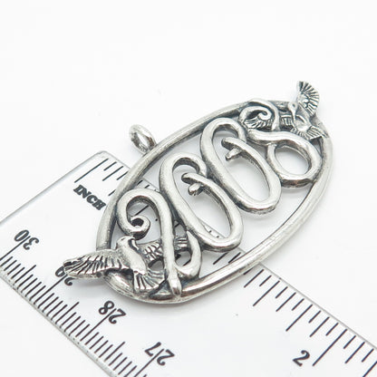925 Sterling Silver Vintage "2008" Hummingbird Bird Christmas Tree Ornament