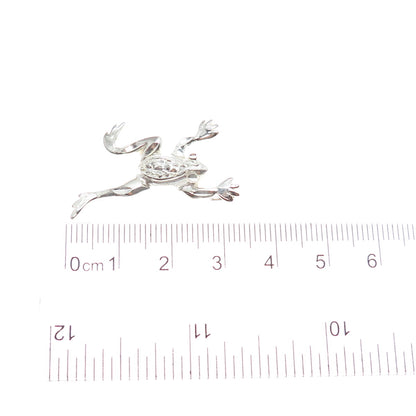 925 Sterling Silver Vintage Frog For Good Luck Slide Charm Pendant