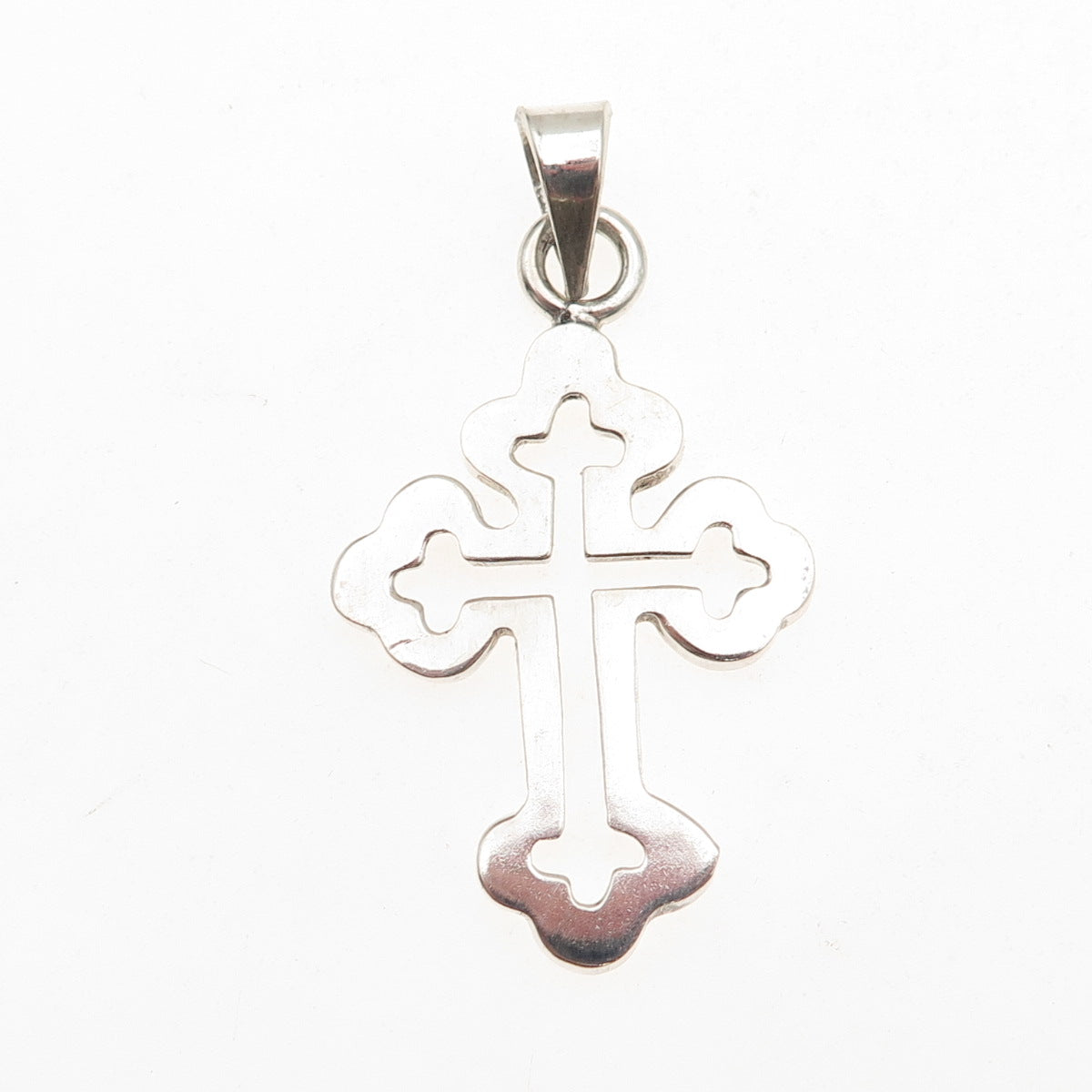 925 Sterling Silver Vintage Mexico Cross Religious Charm Pendant