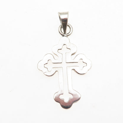 925 Sterling Silver Vintage Mexico Cross Religious Charm Pendant