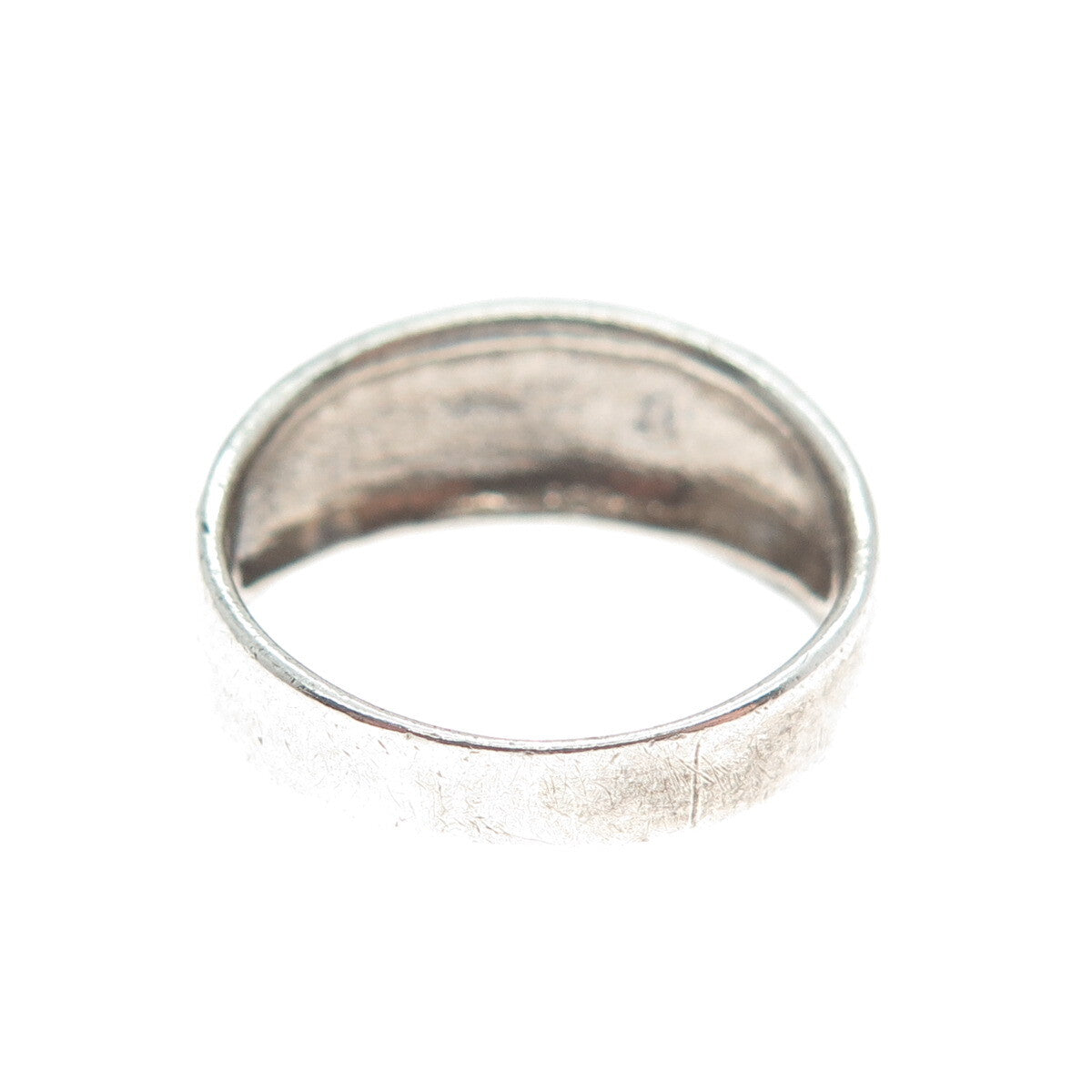 925 Sterling Silver Vintage Modernist Oxidized Ring Size 6.25