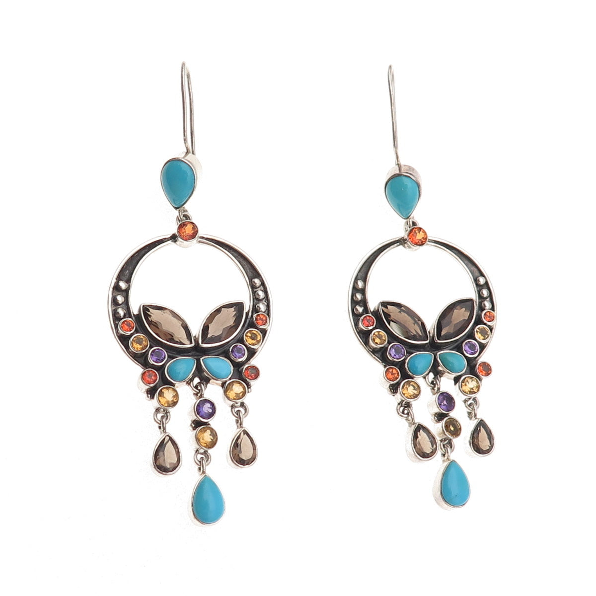 Nicky Butler 925 Sterling Vintage Real Multi-Gem Limited Edition 19/500 Earrings