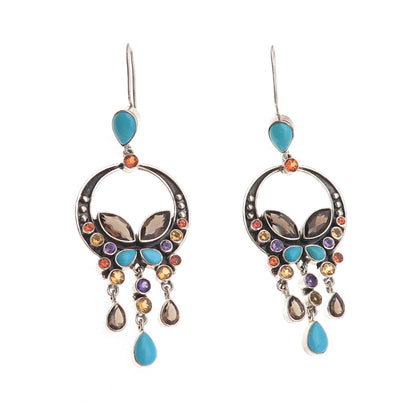 Nicky Butler 925 Sterling Vintage Real Multi-Gem Limited Edition 19/500 Earrings