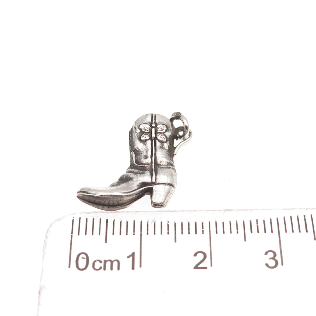 925 Sterling Silver Vintage Butterfly Cowboy Shoe Oxidized Mini Charm Pendant