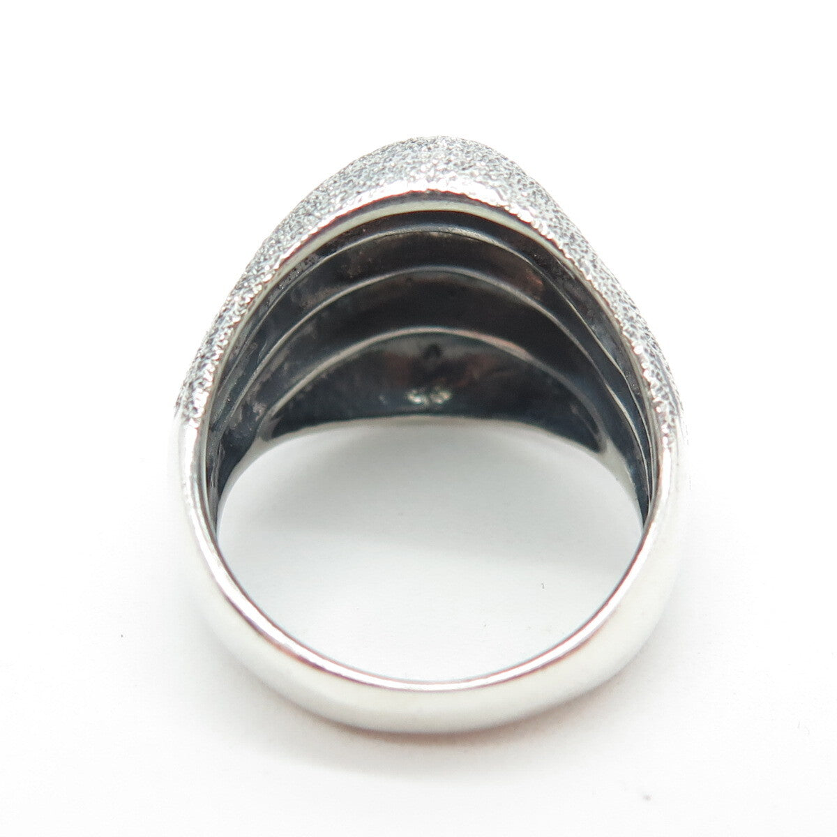 925 Sterling Silver Vintage Textured Ribbed Ring Size 6