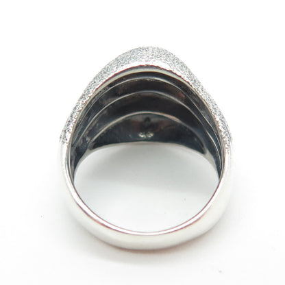 925 Sterling Silver Vintage Textured Ribbed Ring Size 6