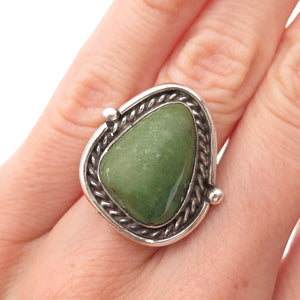 Old Pawn Sterling Silver Vintage Southwestern Royston Turquoise Ring Size 5.5