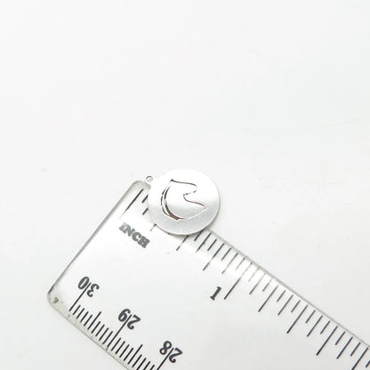 925 Sterling Silver USA Two In Town Horse Charm Pendant