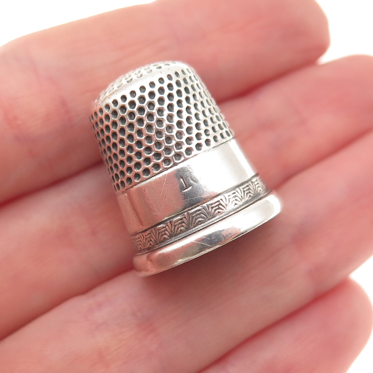 Ketcham & Mcdougall 925 Sterling Silver Antique Art Deco Sewing Thimble Size 10