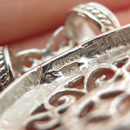 925 Sterling Silver Vintage Mexico Ornate Slide Charm Pendant