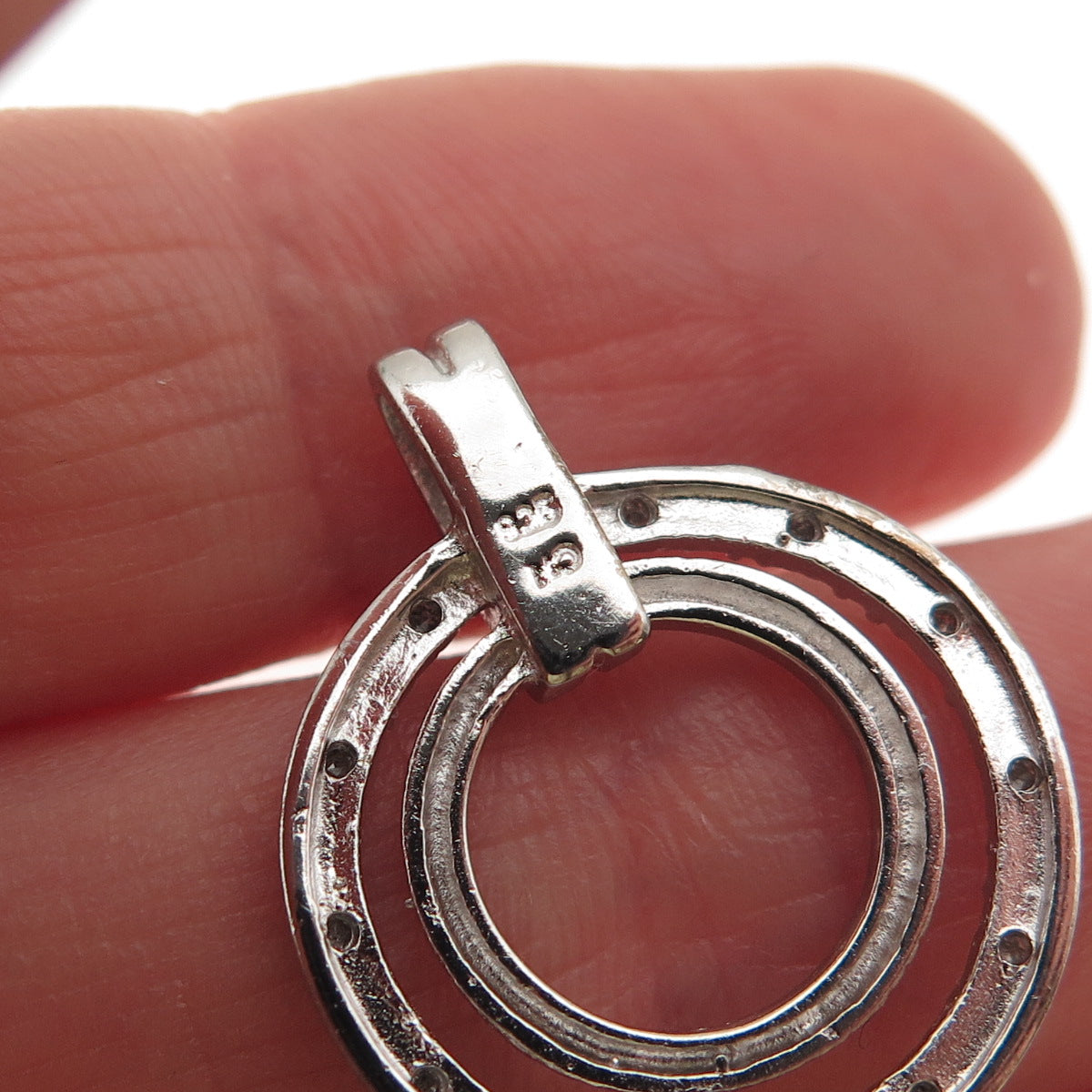 Charles Winston 925 Sterling Silver Real Diamond Circle of Life Charm Pendant