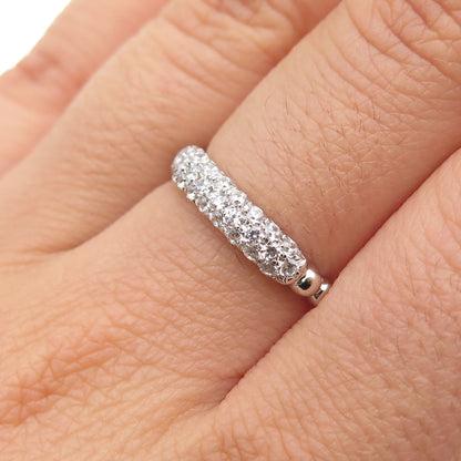 925 Sterling Silver Round-Cut C Z Bubble Ring Size 6.75