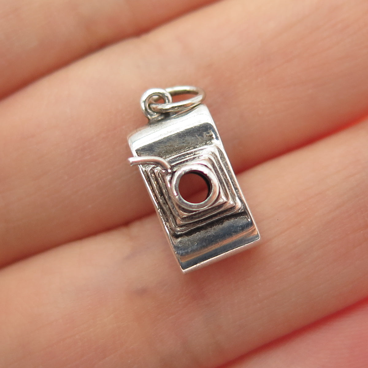 925 Sterling Silver Antique Retro Photo Camera Mini 3D Charm Pendant