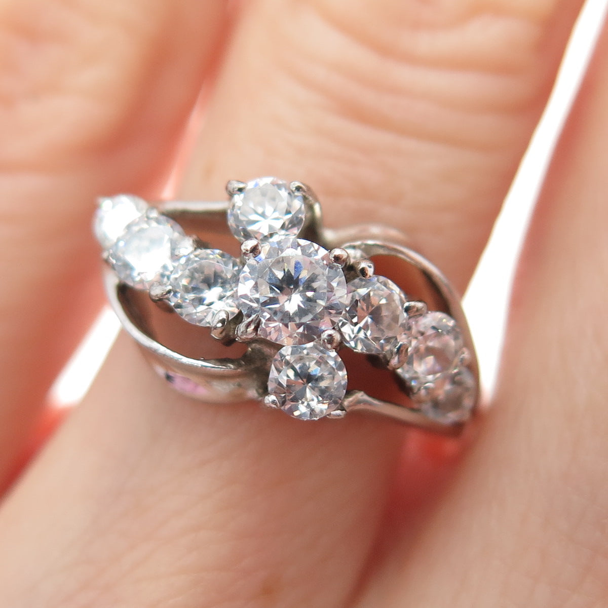 925 Sterling Silver Round-Cut C Z Promise Ring Size 6