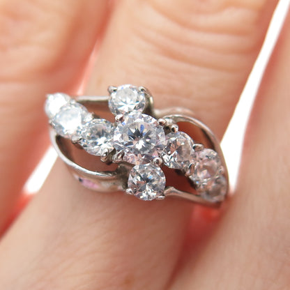 925 Sterling Silver Round-Cut C Z Promise Ring Size 6