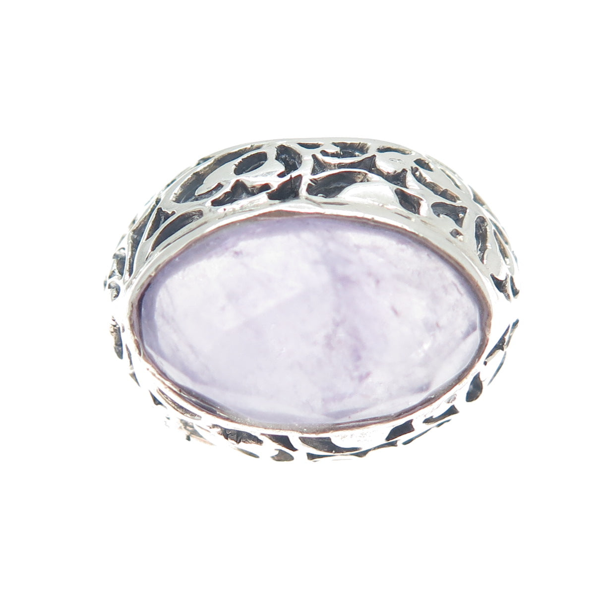 950 Silver Vintage Real Amethyst Flower Ring Size 7
