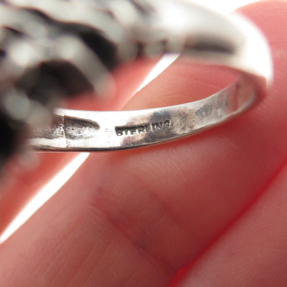 Shube 925 Sterling Silver Vintage Rhinestone & Crystal Wizard Ring Size 12.25