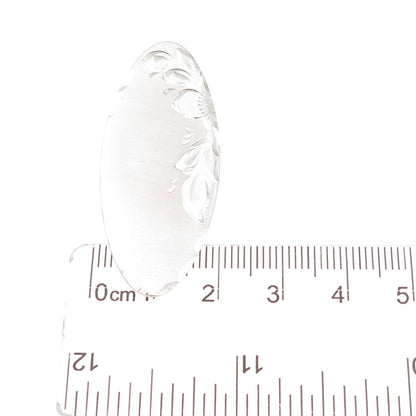 Beau 925 Sterling Silver Vintage Engraved Floral Pin Brooch