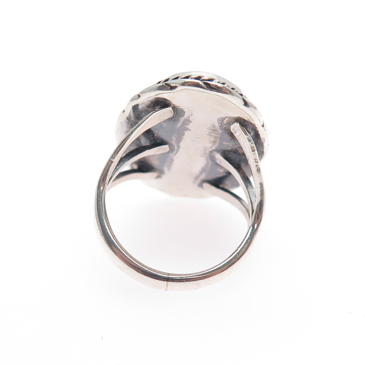 Old Pawn Sterling Silver Vintage Southwestern Kingman Turquoise Ring Size 5.25