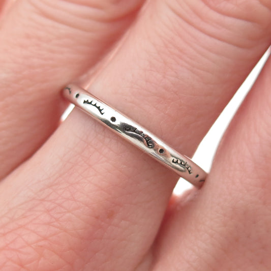 Carolyn Pollack 925 Sterling Silver Vintage Sunrise Stackable Band Ring Size 10