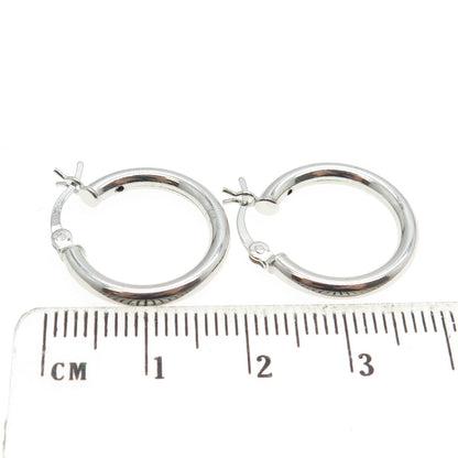 925 Sterling Silver Classic Hinged Hoop Earrings
